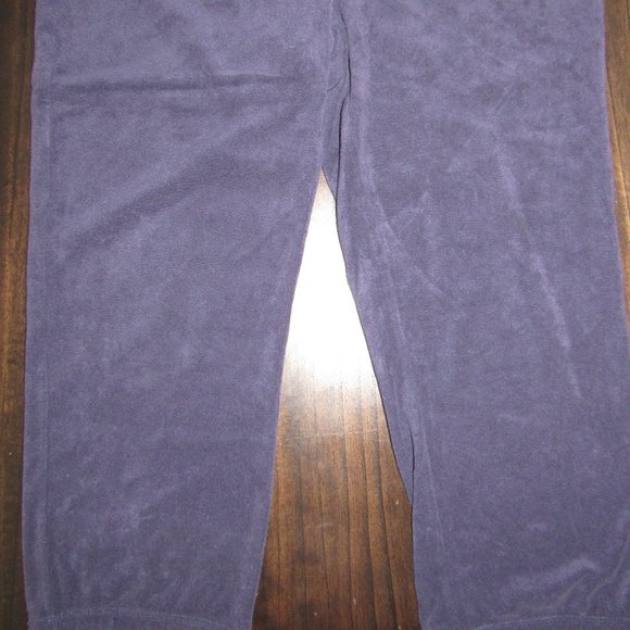 JUICY COUTURE CROP NAVY BLUE TERRY CLOTH SWEAT PANTS-LOGO ON FRONT-TIE WAIST-LG - Picture 5 of 10